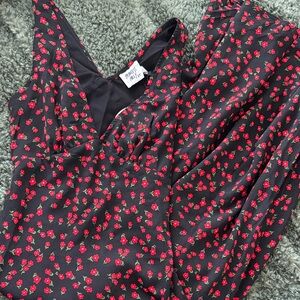 Princess Polly Dress with Red Floral Pattern